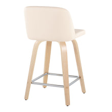 Load image into Gallery viewer, Toriano - Contemporary Fixed Height Counter Stool With Swivel With Square Footrest (Set of 2)
