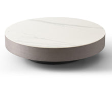 Load image into Gallery viewer, Ceramic Tile Solid Wood Round Pedestal Coffee Table - Gray

