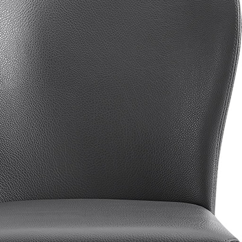 Upholstered Faux Leather Dining Chairs (Set of 2) - Gray