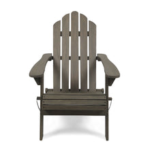 Load image into Gallery viewer, Outdoor Foldable Adirondack Chair With Hand Crafted Details - Gray
