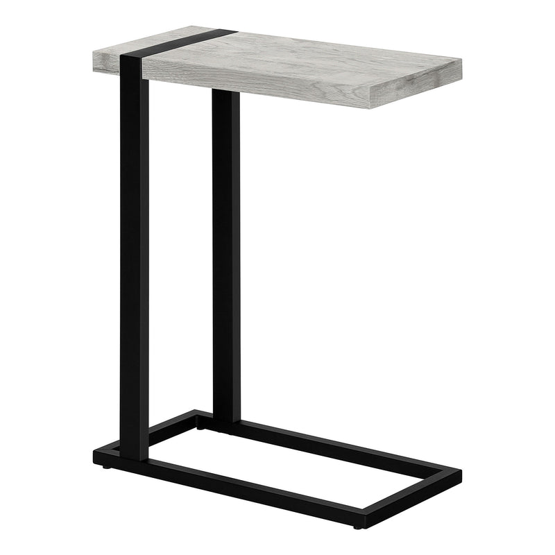 Distressed Wood And Metal End Table - Gray / Black