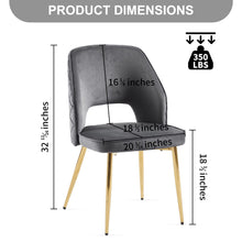 Load image into Gallery viewer, Dining Chairs With Metal Legs And Hollow Back Upholstered Dining Chairs

