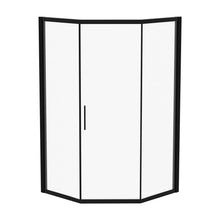 Load image into Gallery viewer, Diamond Shaped Corner Shower Door, Inward Sliding, Stainless Steel Frame
