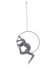 Load image into Gallery viewer, Athletic Man Hanging Ring Sculpture - Black
