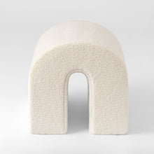 Load image into Gallery viewer, Boucle Oval Footstool Ottoman - White
