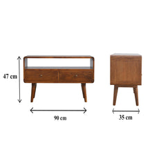 Load image into Gallery viewer, Solid Wood Curved Media Unit
