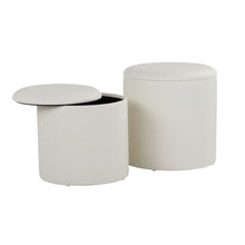 Load image into Gallery viewer, Maverick - Contemporary Nesting Ottoman Set With - Cream
