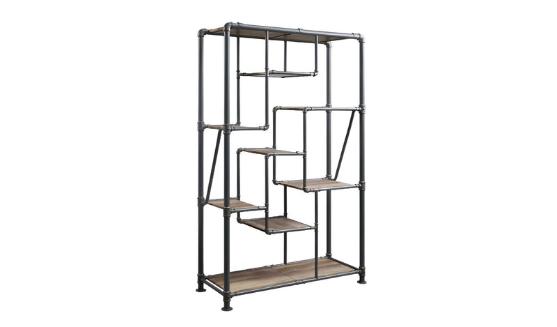 And Eight Tier Bookcase - Gray / Brown