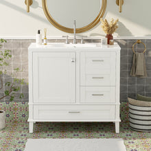 Load image into Gallery viewer, Bathroom Vanity, Modern Bathroom Cabinet With Sink Combo Set, Bathroom Storage Cabinet With A Soft Closing Door And 3 Drawers, Solid Wood Frame
