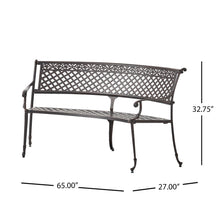 Load image into Gallery viewer, Sector - Bench With Curved Design And Diamond Cross Seat - Copper
