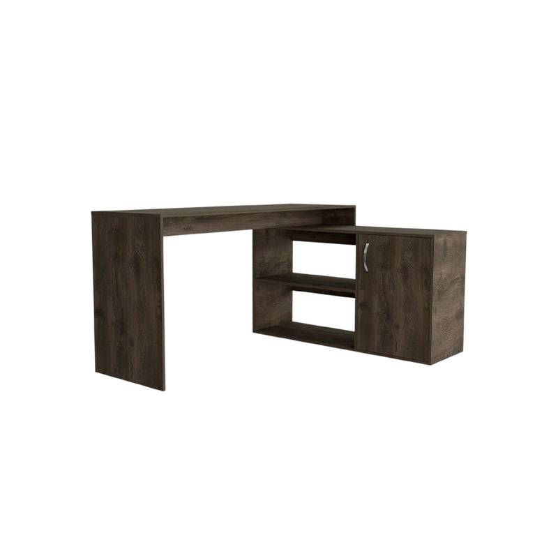 L Shape Writing Desk - Dark Brown