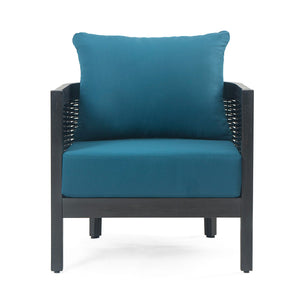 Outdoor Acacia Wood Club Chairs With Cushions