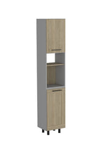 Load image into Gallery viewer, 82" Wood Pantry Or Storage Closet - Gray / Oak

