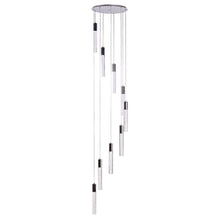 Load image into Gallery viewer, Nine Light Metal Dimmable Chandelier With Shades - Silver / Clear

