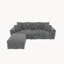 Load image into Gallery viewer, Deep Seat Convertible Sofa With Soft Pillows And Ottomans
