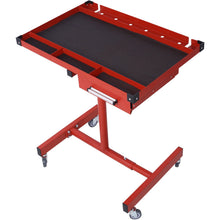 Load image into Gallery viewer, Adjustable Tear Down Work Table With Drawer For Garages, Repair Shops, And Diy, Portable, (4) 2.5" Swivel Casters, 220 Pound Capacity, Rubber Corners, Heavy Duty Steel
