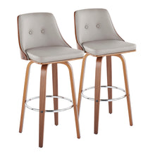 Load image into Gallery viewer, Gianna - Mid Century Modern Fixed Height Barstool With Swivel With Round Footrest (Set of 2)
