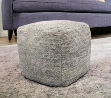 Load image into Gallery viewer, Wool Cube Pouf Ottoman - Gray
