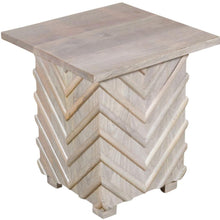 Load image into Gallery viewer, 24" Distressed Solid Wood Square End Table - White
