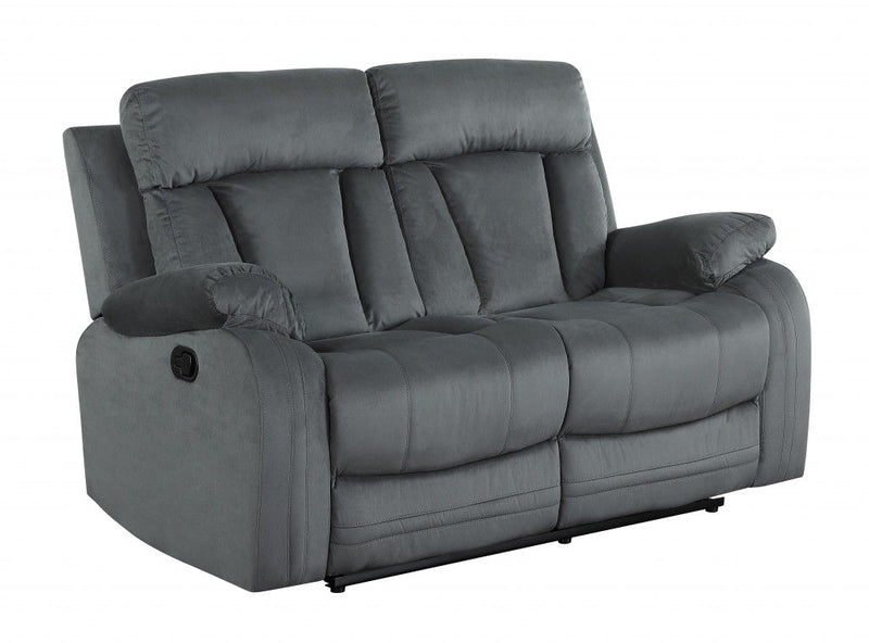 Modern Gray Fabric Loveseat - Gray