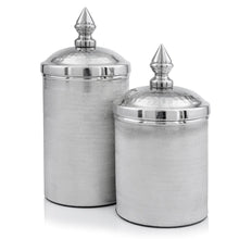Load image into Gallery viewer, Tweed Decorative Canisters (Set of 2) - Silver
