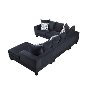 [VIDEO provided] [New] 110*85" Modern U Shape Sectional Sofa, Velvet Corner Couch with Lots of Pillows Included,Elegant and functional indoor furniture for Living Room, Apartment, Office,2 Colors