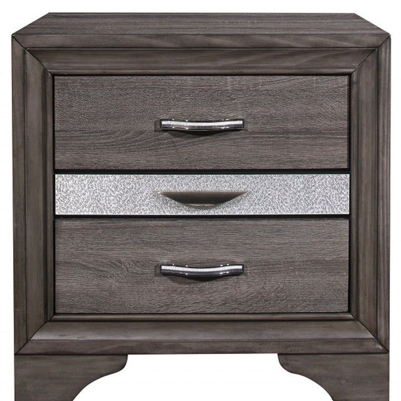 27" Two Drawer Nightstand - Gray