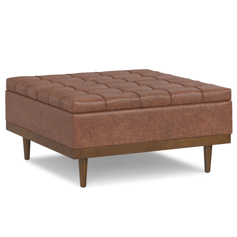 Upholstery Storage Ottoman - Brown / Walnut