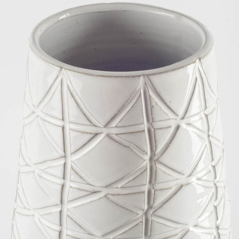 Abstract Cylinder Table Vase (397547) - Gray / White