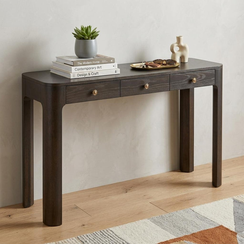 Console Table With Three Drawers - Espresso
