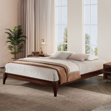 Load image into Gallery viewer, Queen Size Platform Bed Frame With Wood Slat And Metal Support - Chocolate

