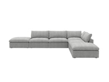 Load image into Gallery viewer, Two Piece Living Room Set Blend Modular Sofa With Ottoman Storage - Light Gray
