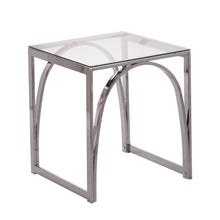 Load image into Gallery viewer, Glass Iron Square End Table - Chrome
