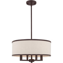 Load image into Gallery viewer, 18" Four Light Metal Dimmable Chandelier With Shades - Bronze
