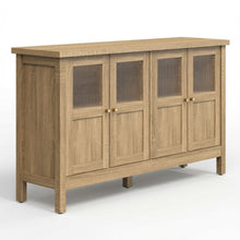 Load image into Gallery viewer, Buffet Cabinet With 4 Doors, Adjustable Shelves Handles - Natural
