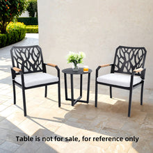 Load image into Gallery viewer, Outdoor Patio Stationary Dining Chairs With Outdoor Grade Sunbrella Cushions, Branch Like Backrest (Set of 2) - Bourbon Brown
