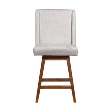 Load image into Gallery viewer, Upholstered And Solid Wood Swivel Counter Height Bar Chair - Beige And Brown
