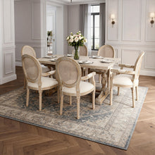 Load image into Gallery viewer, French Vintage Upholstered Fabric Dining Armchair (Set of 2) - Beige
