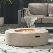 Load image into Gallery viewer, Modern Lightweight Concrete Outdoor Circular Fire Pit 50,000 Btu
