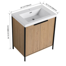 Load image into Gallery viewer, Modern Freestanding Bathroom Vanity With Resin Sink &amp; Soft Close Cabinet Doors
