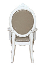 Load image into Gallery viewer, Upholstered Faux Leather Solid Wood King Louis Back Dining Arm Chairs (Set of 2) - Gray

