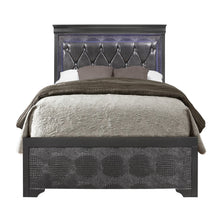 Load image into Gallery viewer, Shaker - 5 Pieces Bedroom Set With Crystal Inspired Tufted Headboard And LED Lighting
