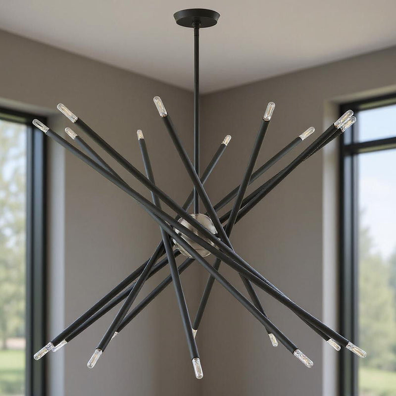 Multi Light Dimmable Chandelier With Shades - Gray
