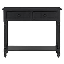 Load image into Gallery viewer, Console Table With Shelf Two Drawers - Black
