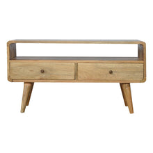 Load image into Gallery viewer, Solid Wood Enclosed Open Storage TV Stand - Oak
