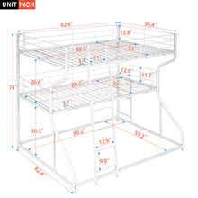 Load image into Gallery viewer, Industrial Triple Bunk Bed With Dual Ladders Frame, Space Saving Design
