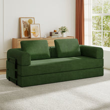 Load image into Gallery viewer, Convertible Sleeper Sofa Bed With Cylindrical Pillow, Fixed Shape Frame
