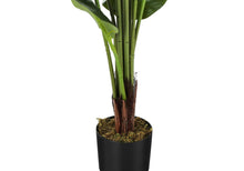 Load image into Gallery viewer, 59" Tall, Artificial Plant, Strelitzia Tree, Indoor, Faux, Fake, Floor, Greenery, Potted, Real Touch, Decorative - Green / Black
