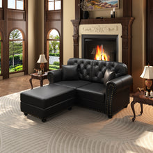 Load image into Gallery viewer, Upholstered Sofa With Nailhead Trim, Rolled Armrests With Ottoman
