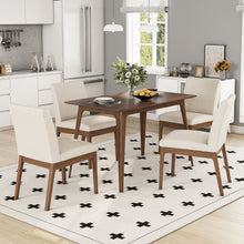 Load image into Gallery viewer, 5 Piece Dining Set With Table And Upholstered Chairs - Light Beige / Walnut
